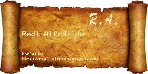 Redl Alfréda névjegykártya